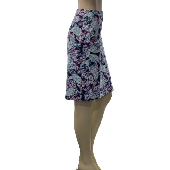 TALBOTS Petites Paisley Print Cotton Spandex Knee-Length Skirt Size 14P - Picture 6 of 16